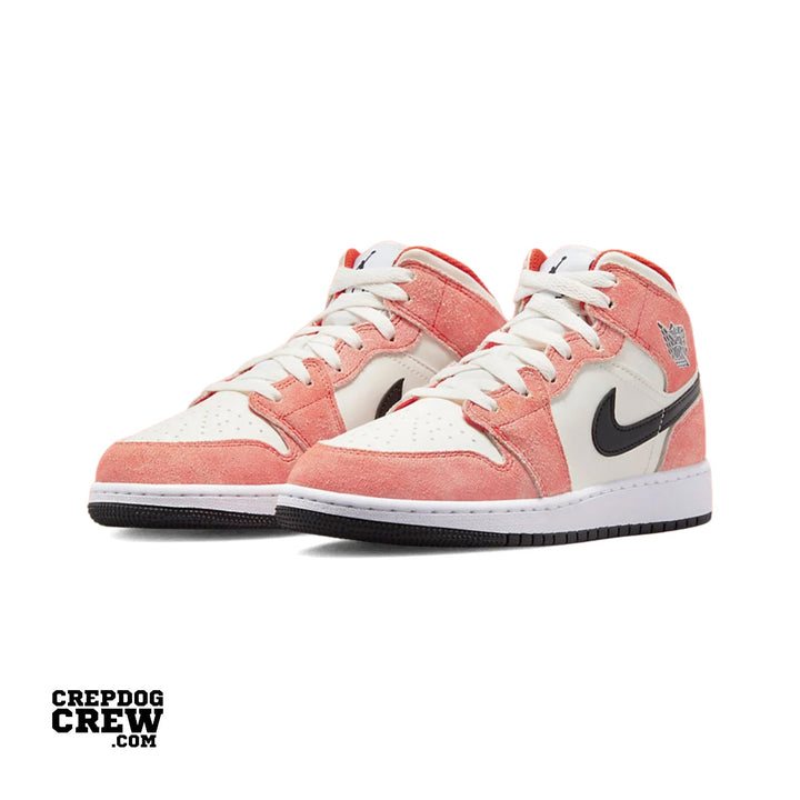Jordan 1 Mid SE Orange Suede (GS)